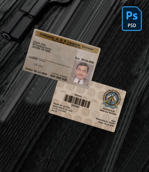 Australia Victoria state A & B longarm license PSD